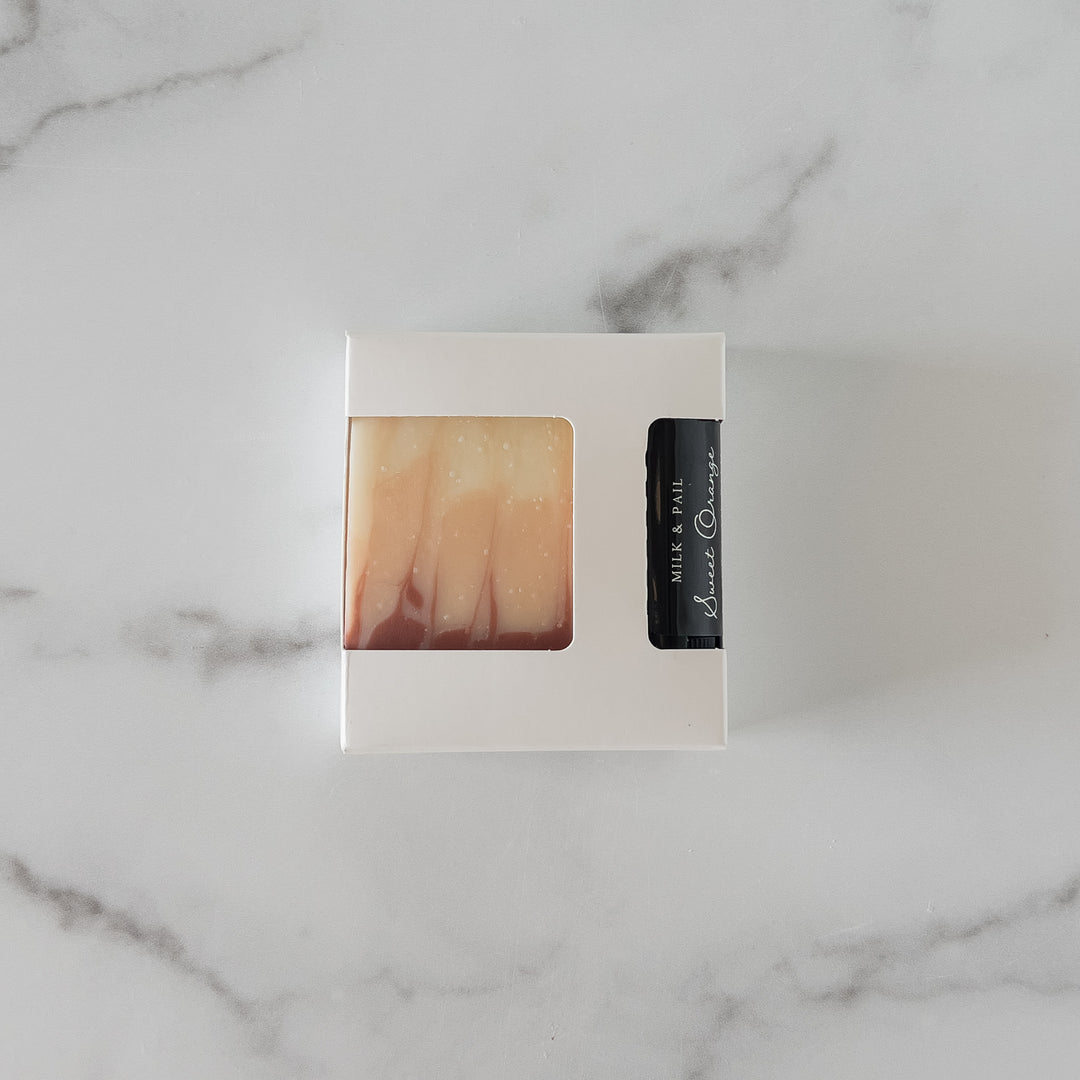 Orange Gift Set - Goat Milk Soap + Lip Balm