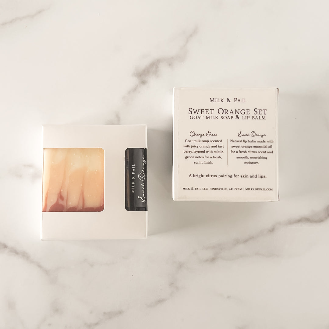 Orange Gift Set - Goat Milk Soap + Lip Balm