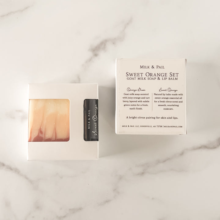 Orange Gift Set - Goat Milk Soap + Lip Balm