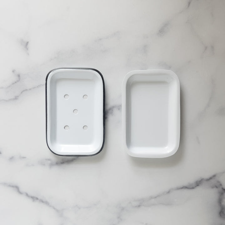 White Enamel Soap Dish
